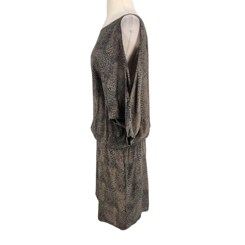 Karina Grimaldi Snake Print Deep V Open Back Silk Dress - Picture 5 of 9
